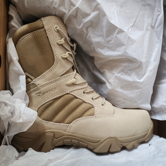 Bates Mens GX-8 Composite Toe Side-Zip Work Boot Desert Tan - E02276 - Picture 1 of 3